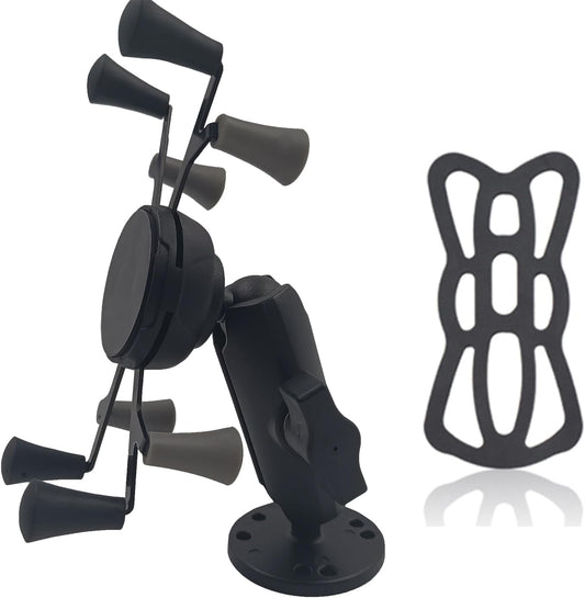 Strg Tablet Mount with Drill Round Base Mount for All 6" iPad/Samsung Tablets, Spring-Loaded Tablet Holder Great for Cars, Commercial Vehicles, Trucks, and Wall Mounting etc