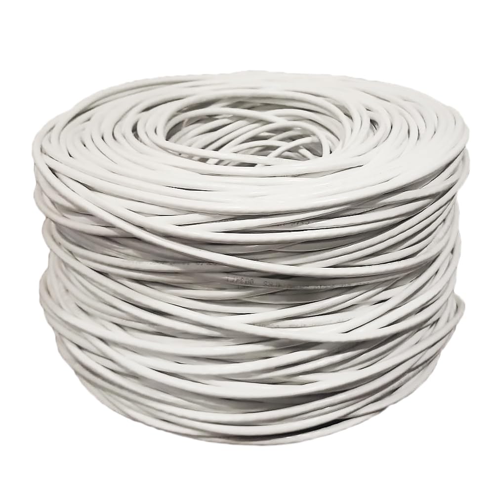 Dripstone CAT6 Ethernet Cable 1000ft Bulk Network LAN Wire 23AWG Solid CCA UTP 550MHz High-Speed Internet Cable Gaming, Streaming, Office, Home Use, Pull Box, Cat6 Bulk, Stable Connectivity - White