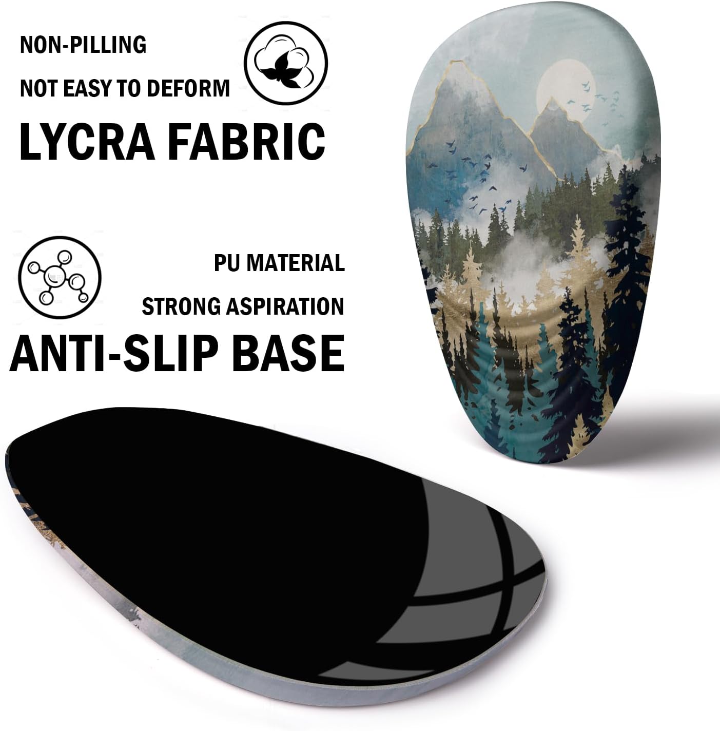 Ergonomic Mouse Pad with Wrist Rest Support, Memory Foam & PU, Forest Sunrise