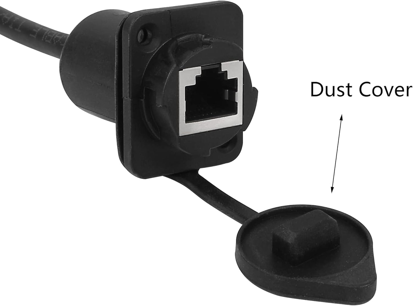 CERRXIAN 35cm RJ45 Male to Female Cat5 5e 6 Waterproof Panel Mount LAN Network Ethernet Extension Cable with Cap