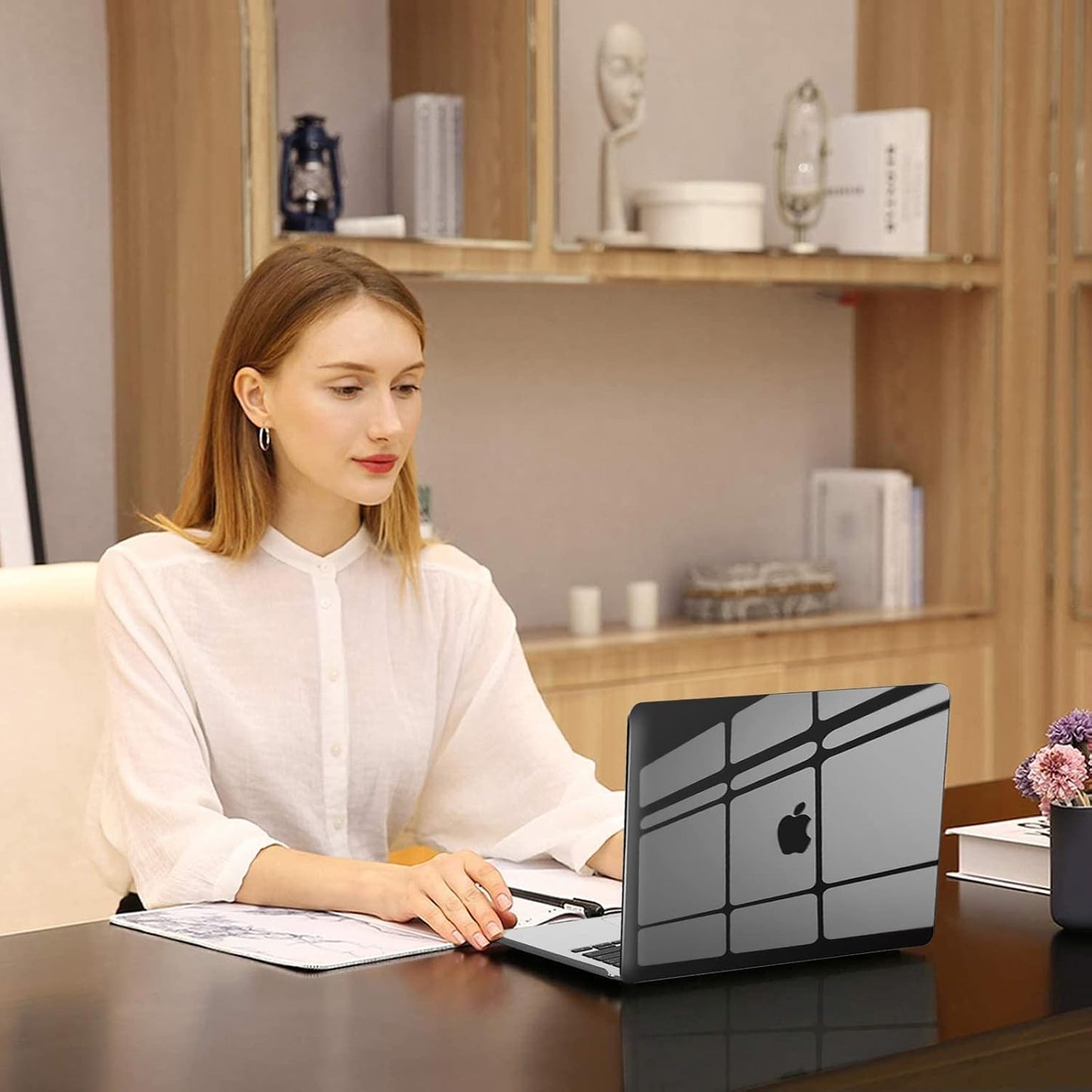 MOSISO Compatible with MacBook Air 13 inch Case 2025 2024 2023 2022 M4 A3240 M3 A3113 M2 A2681, Plastic Hard Shell&Keyboard Cover&Screen Film&Type C for MacBook Air 13.6 inch Case, Smoke Black