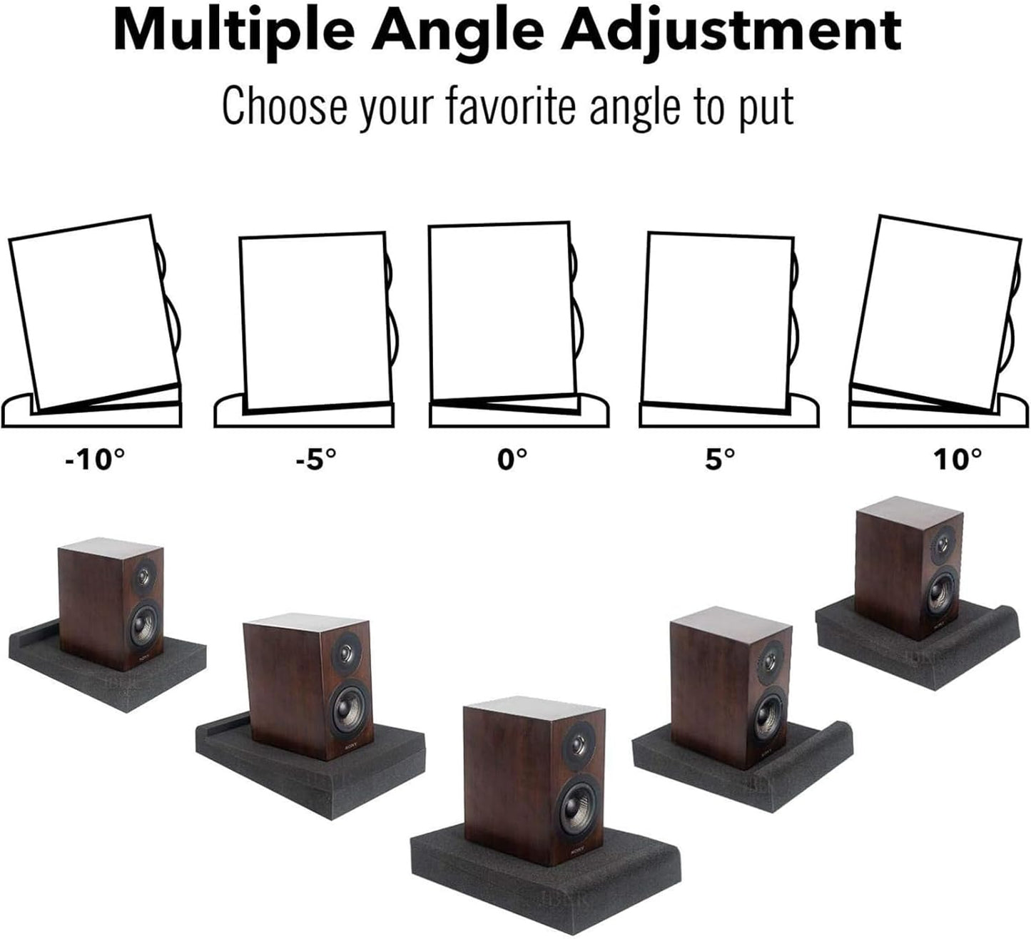JBER 2 Pack Acoustic Isolation Pads, Studio Monitor Speaker Isolation Foam Pads, High Density Acoustic Foam Suitable for 3-4.5 Inch Speakers for Sound Improvement Prevent Vibrations (8 * 6.3 * 1.4")