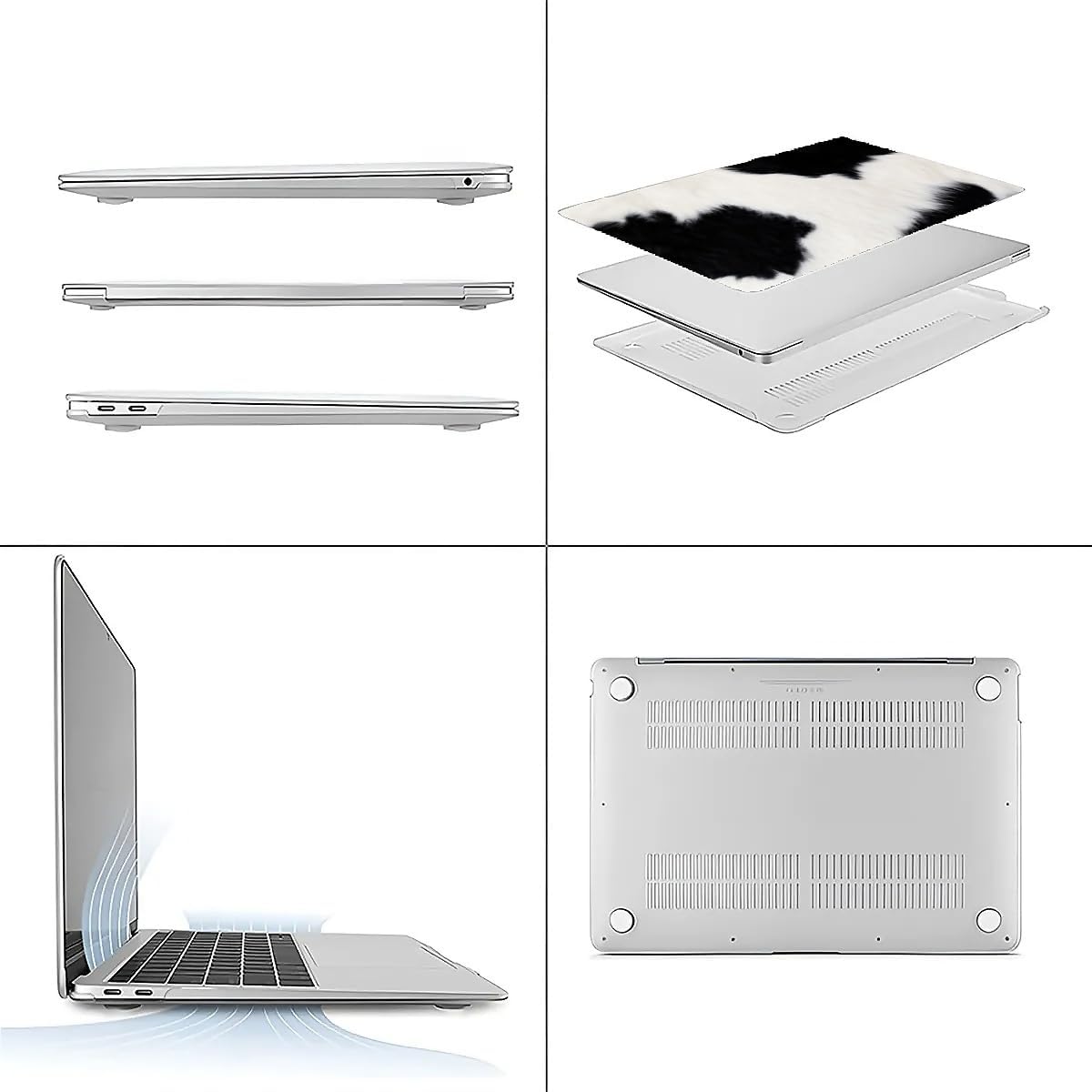 Compatible with MacBook Air 13.3 13.6 Inch Case 2022 2021 2020 2019 Plastic Hard Shell Case Cover,13.3 Pro(A1706/A1708/A1989/A2159/A2289/A2338), Cow