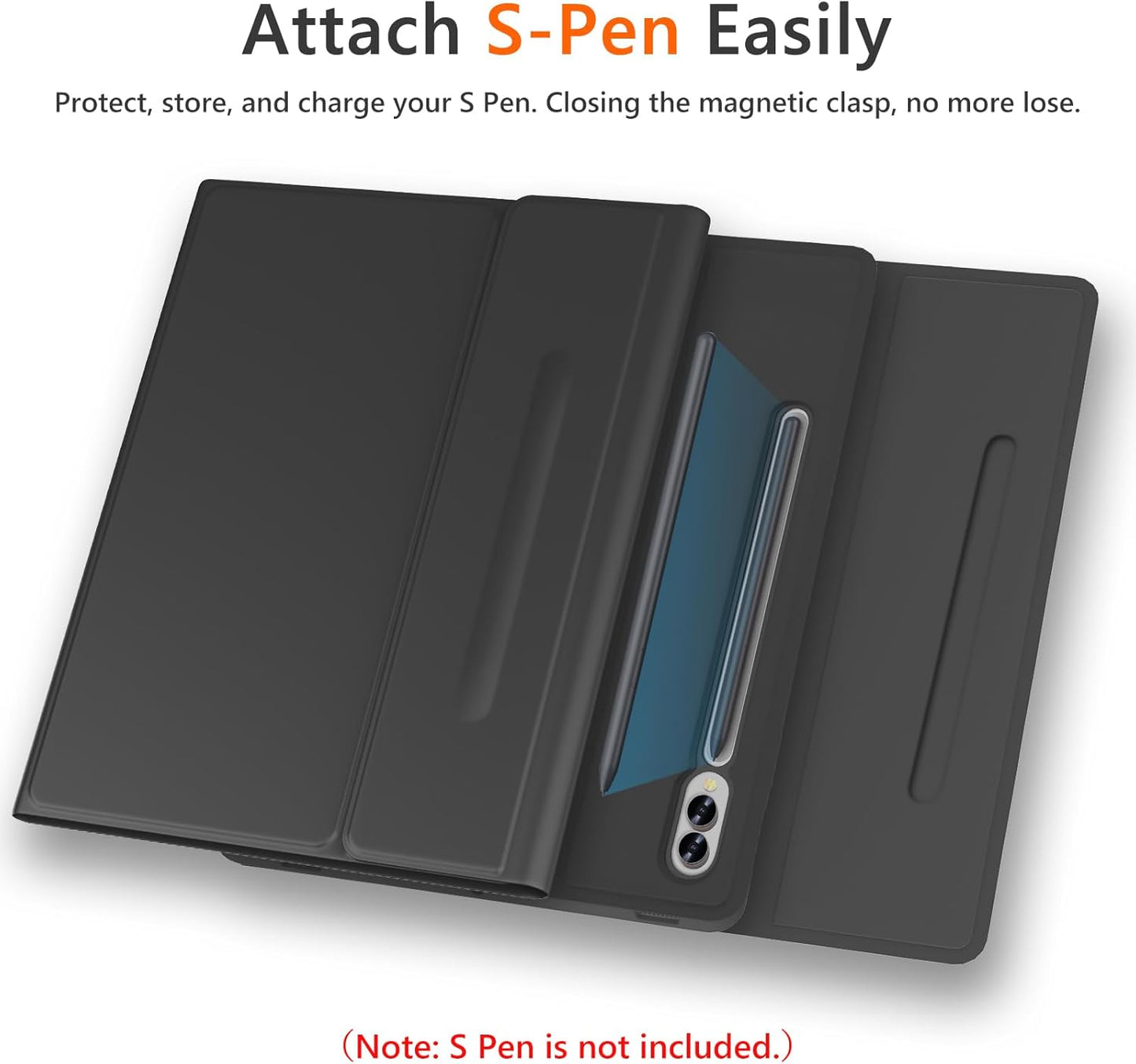 Galaxy Tab S9 FE Case with Keyboard 5G 10.9 Inch 2023, Keyboard for Galaxy Tablet S9 11 Inch 2023, Detachable Bluetooth Keyboard with Pen Holder for Samsung Tab S9 11''/S9 FE 10.9'', Black