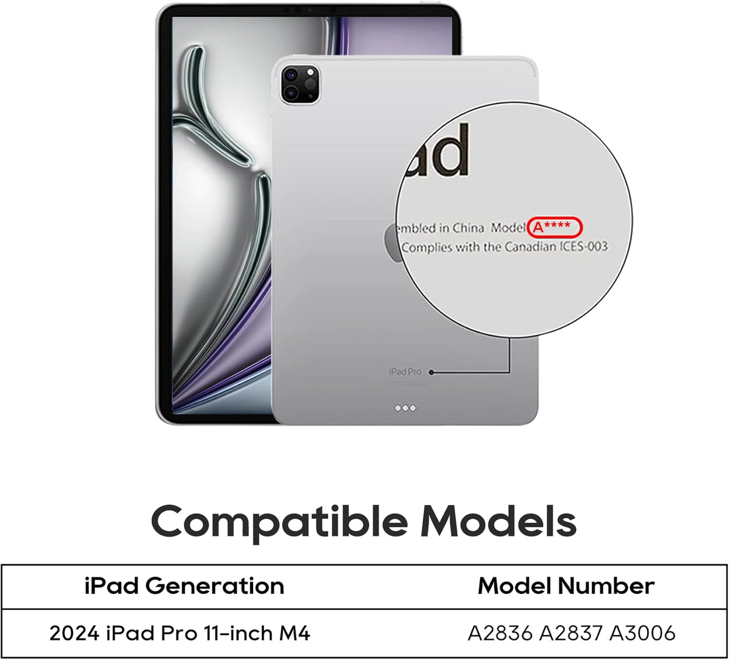 Detachable Keyboard Case for Apple iPad Pro 11 inch (M4) 2024: Wireless Backlit Keyboard with Trackpad, Magnetic Protective Cover