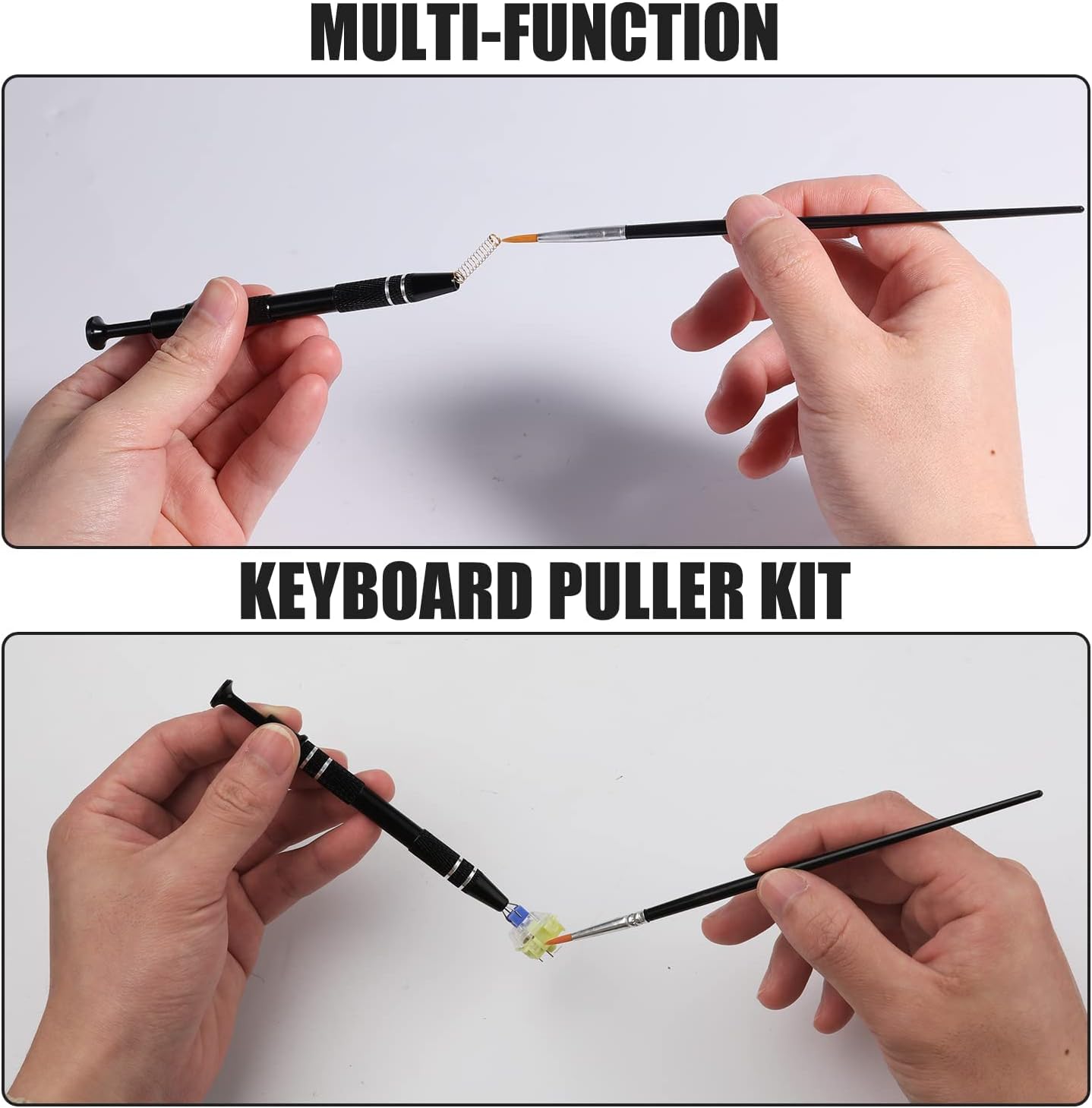 Keyboard Remover Tool Kit-7-Piece Set, Keycap Puller Include 5g Keyboard Lube, Switch Puller, Lubricating Pen, Cleaning Brush, Tweezers, 4-Jaw Gripper, and Key Cap Puller