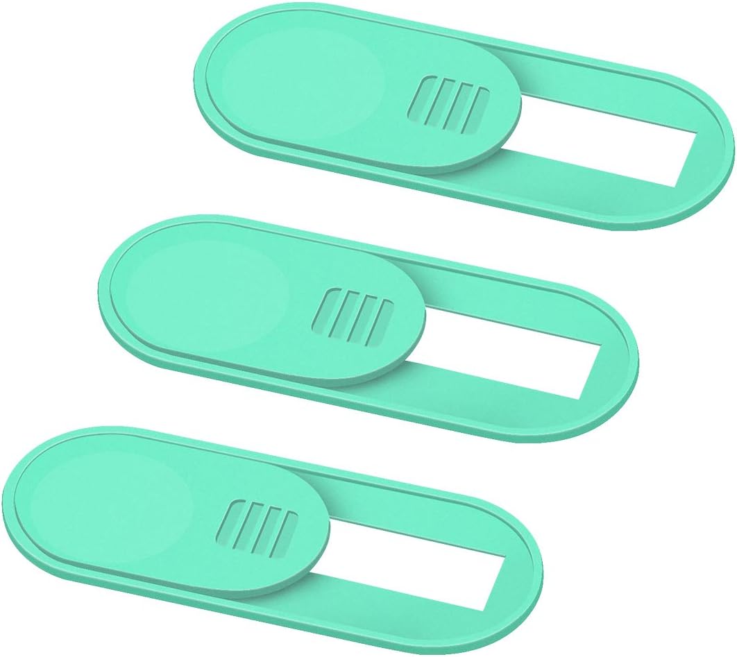 Webcam Camera Cover Slide 0.028-Inch Ultra-Thin Webcam Cover Blocker for MacBook, iMac, Laptop, Desktop, Pc, iPad, iPhone, Smartphone Protect Your Visual Privacy and Security (Green - 3 Pack)