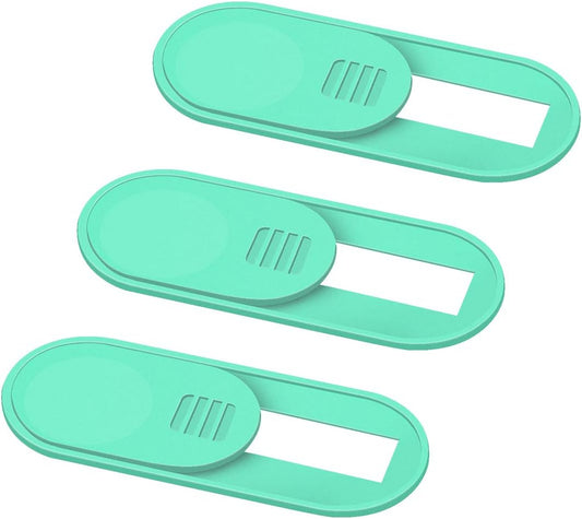 Webcam Camera Cover Slide 0.028-Inch Ultra-Thin Webcam Cover Blocker for MacBook, iMac, Laptop, Desktop, Pc, iPad, iPhone, Smartphone Protect Your Visual Privacy and Security (Green - 3 Pack)