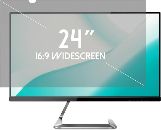 24 Inch Desktop Privacy Screen Shield for 16:9 Wide Monitor - Anti Glare Computer Privacy Screen Cover | Blue Light Blocking Screen Protector | Scratch Resistant UV Filter | Attachment Type