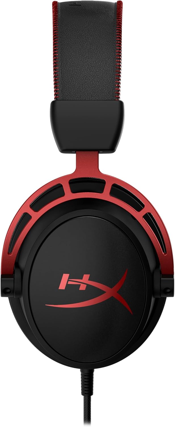 HyperX Cloud Alpha - Gaming Headset, Dual Chamber Drivers, Legendary Comfort, Aluminum Frame, Detachable Microphone, Works on PC, PS4, PS5, Xbox One/ Series X|S, Nintendo Switch and Mobile – Red