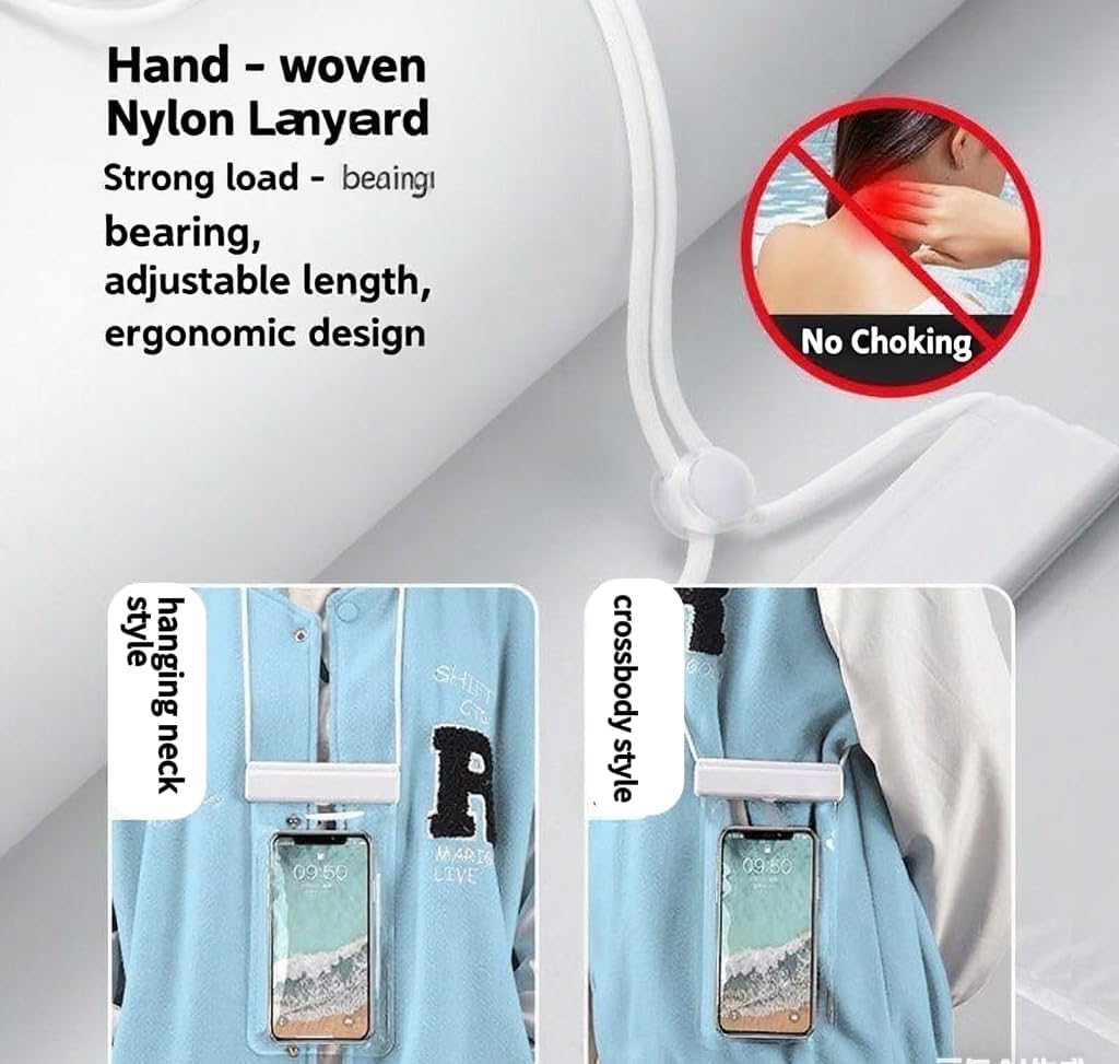 1PCS Waterproof Phone Case - Universal Fit for iPhone 14/13/12 & Android Phones - Submersible Up to 100ft for Kayaking, Fishing, Rain,etc.(Black/White/Pink) (Pink)