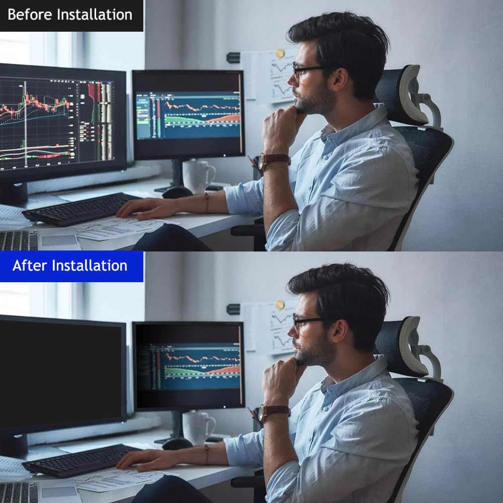 20.0 Inch - 16:9 Aspect Ratio - Computer Privacy Screen Filter for Widescreen Monitor - Anti-Glare - Anti-Scratch Protector Film - Please Measure Carefully