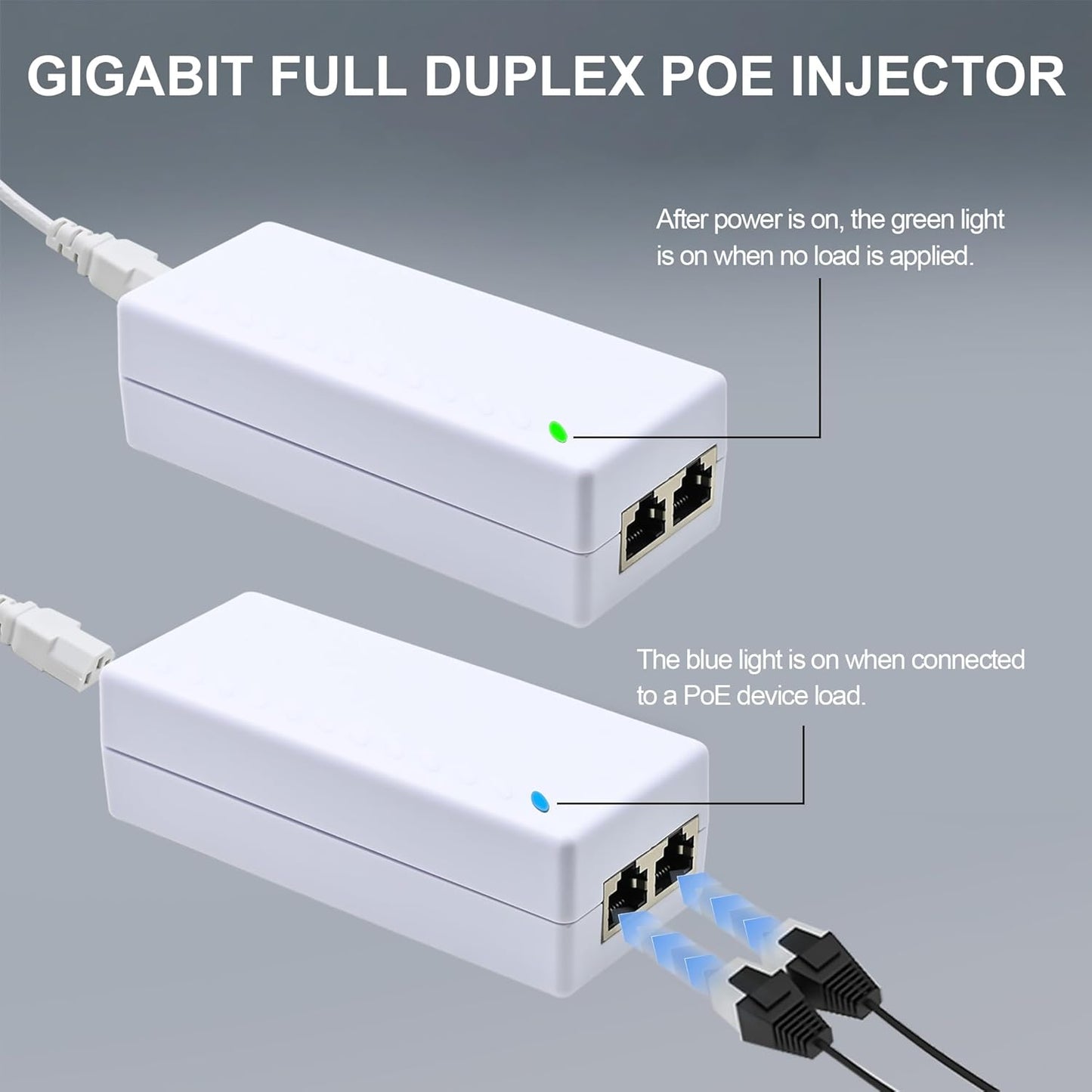 Gigabit PoE+ Injector – Converts Non-PoE to PoE+ (802.3af/at), 30W Power, Plug & Play, Up to 328ft (100m) Range, White – Ideal for IP Cameras, VoIP Phones & More