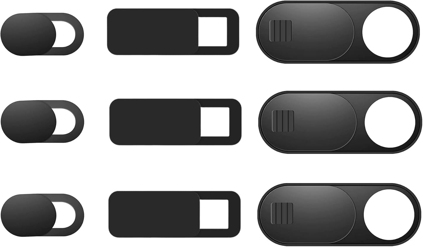 9 Pack(3 Large + 3 Medium + 3 Small) 0.03 inch Ultra Thin Webcam Cover Slide Camera Blocker Protect Your Privacy Security for MacBook Air, Laptop, iPad, iMac, PC, iPhone