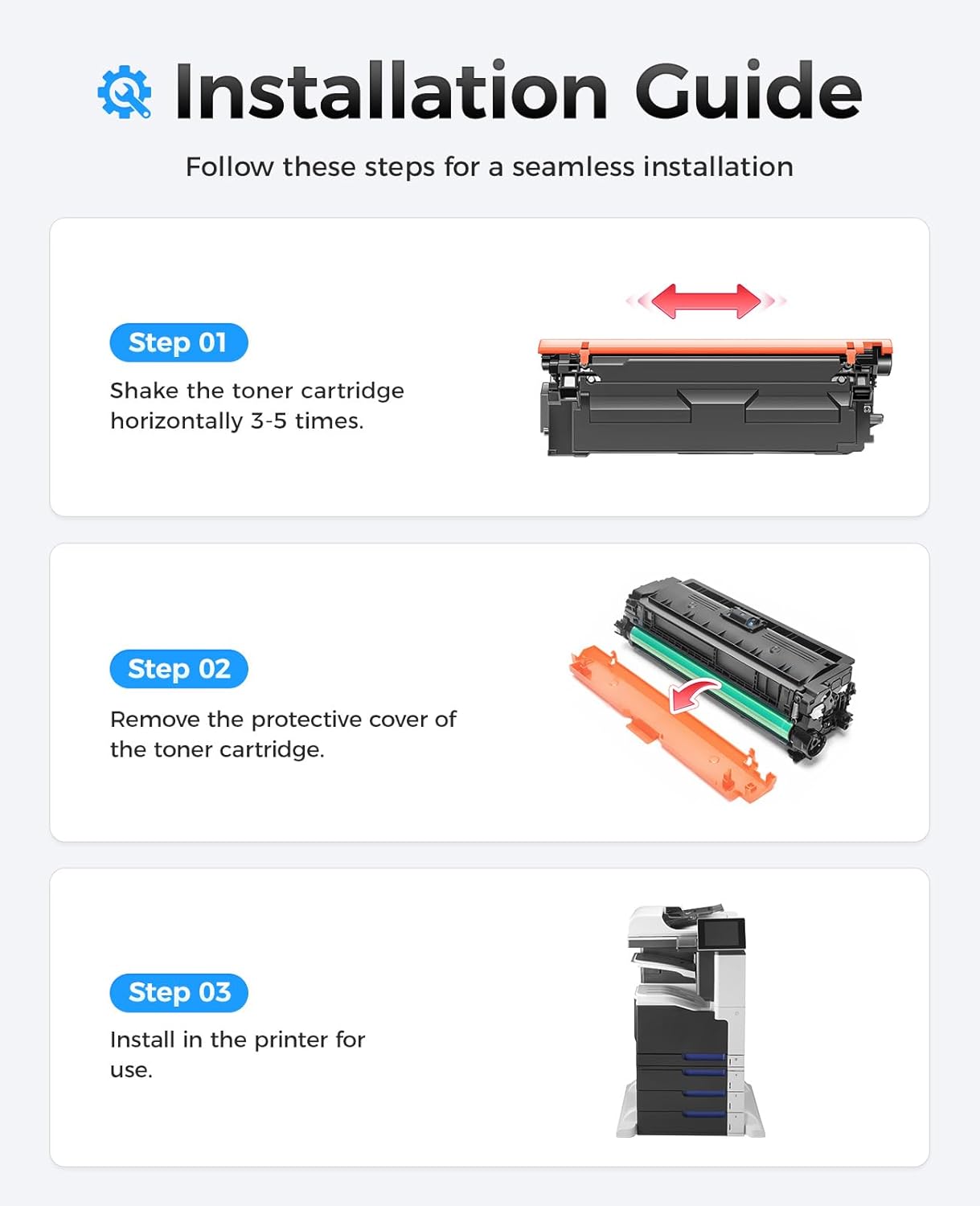 651A Toner Cartridge Set 4-Pack with Chip Replacement for HP 651A CE340A CE341A CE342A CE343A Compatible with HP Laserjet Enterprise 700 Color MFP M775dn M775f M775z M775zm M775z+ M775fm Printer Ink
