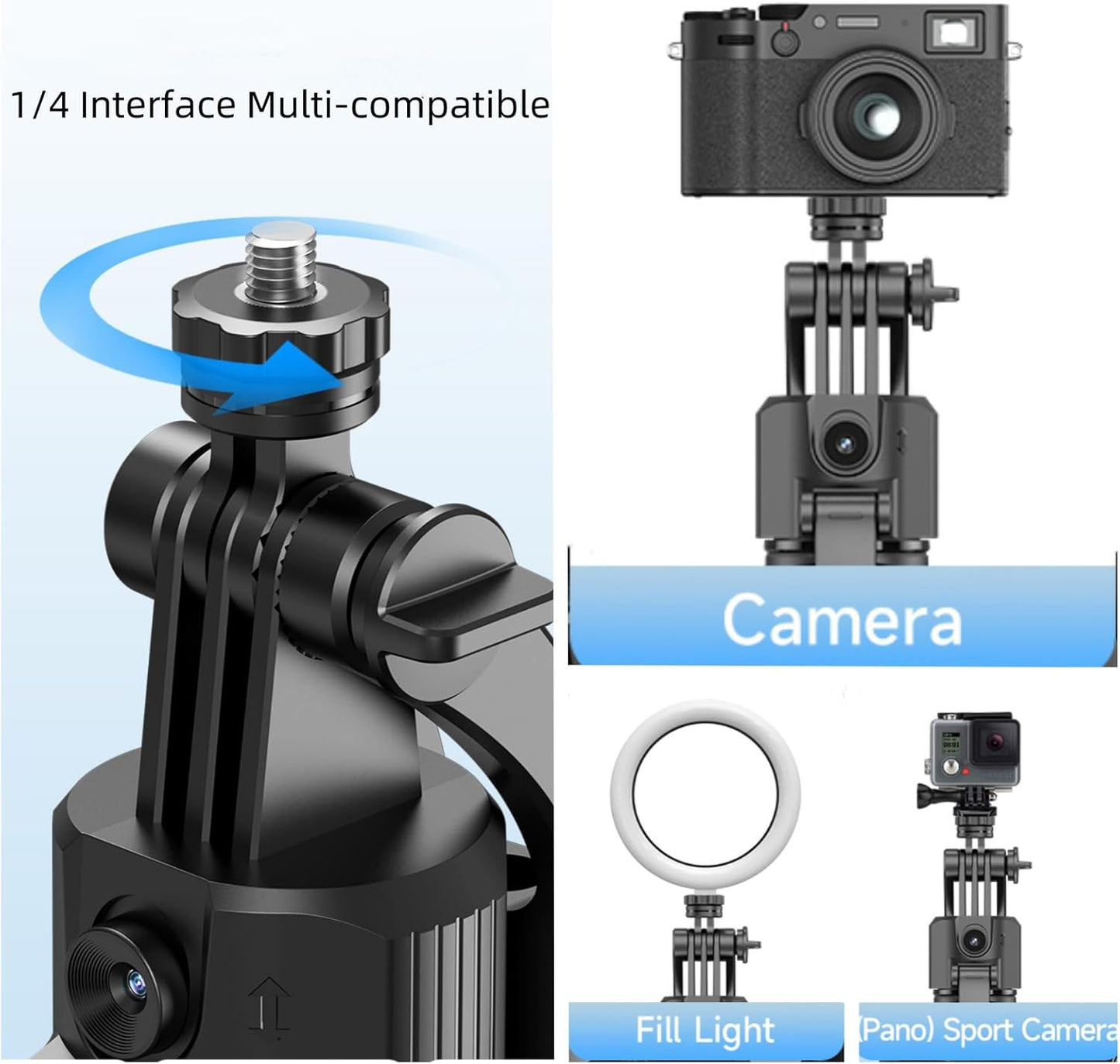 Auto Face Tracking Tripod 360° Rotation with Stand,Smart Gesture Control Travel Selfie Stick for Content Creator Tiktok YouTube Vlog Video Live Streaming