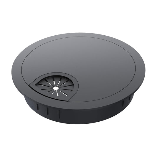 Desk Grommet 2-1/8 Inch 53mm, Zinc Alloy Computer Desk Wire Hole Cover, Office Desktop Cord Cable Hole Metal Ring, Black