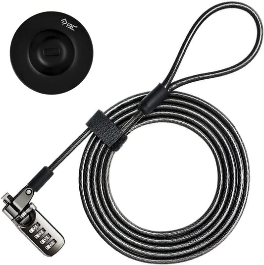 I3C Laptop Cable Lock 4 Digital Combination Lock Security Computer Cable Lock Anti Theft Combination Lock Compatible for Tablet Laptop (1 Pack)