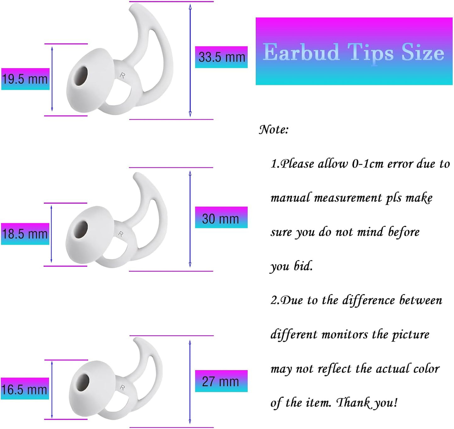 Earbud Replacement Tips Silicone Earbud Tips Compatible with Bose Quietcomfort and Sport Headphone Rubber Tips Ear Bud Covers 3 Pairs S M L Gray