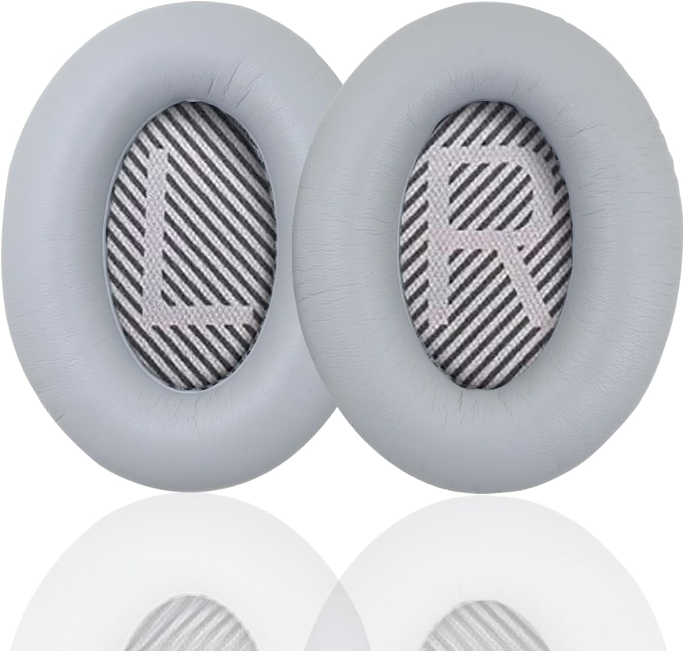 Ear Pads for Bose Quiet Comfort 35 Soft Protein Leather Replacement Earpads Ear Cushions Ear Pad for Bose QC 45/35 / 25/15 QC2 / Ae2 / Ae2i / Ae2W / Sound Link/Sound True (QC35-Gray&Gray)