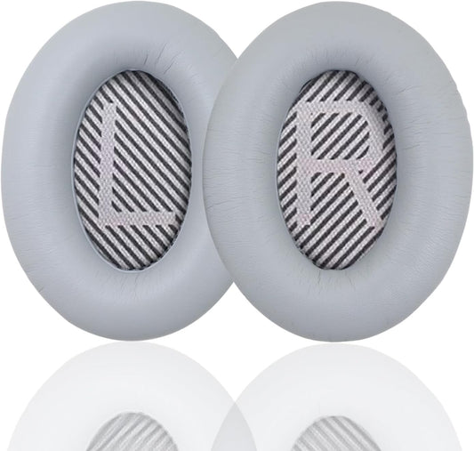 Ear Pads for Bose Quiet Comfort 35 Soft Protein Leather Replacement Earpads Ear Cushions Ear Pad for Bose QC 45/35 / 25/15 QC2 / Ae2 / Ae2i / Ae2W / Sound Link/Sound True (QC35-Gray&Gray)