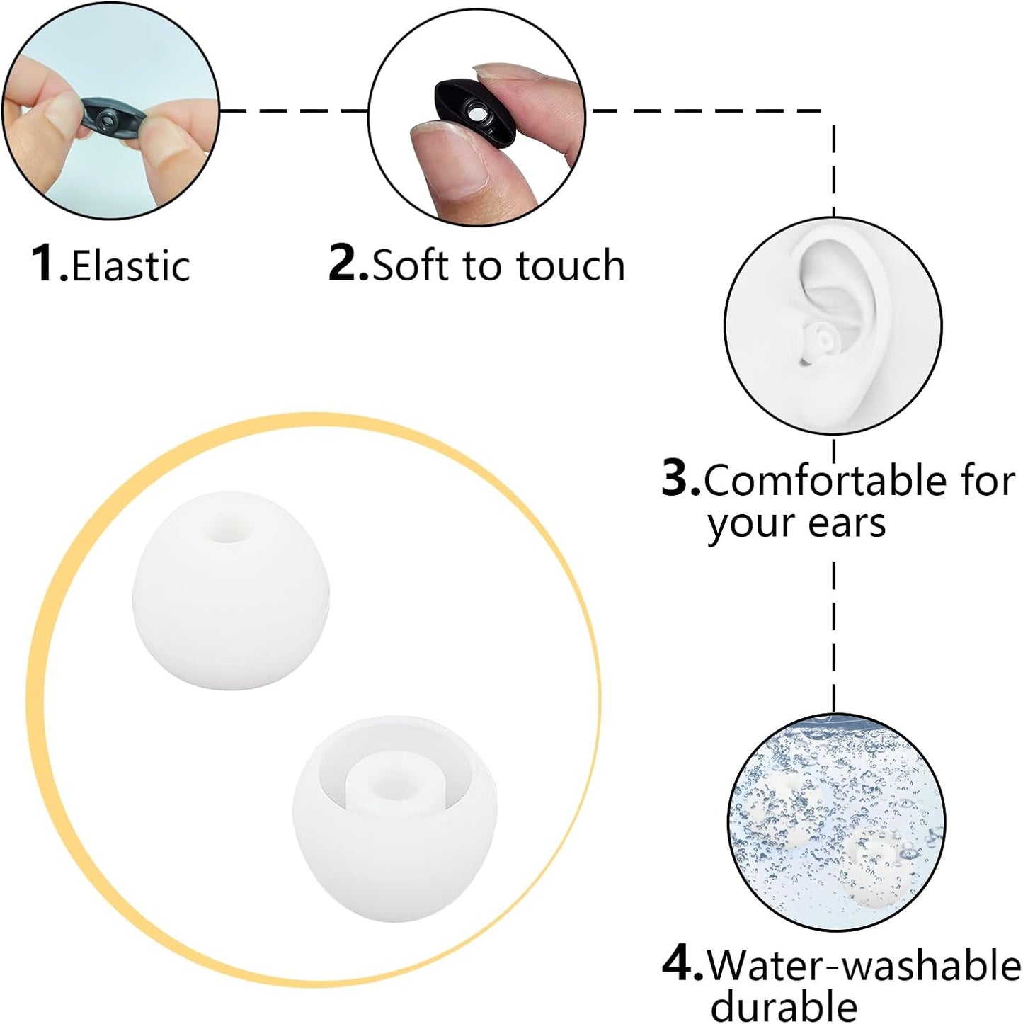 Ear Bud Covers Silicone Replacement Earbud Tips Compatible with Powerbeats Pro Beats Wireless Earphone Headphone Ear Tips 4 Pairs