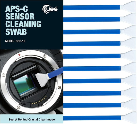 UES DDR15 APS-C Sensor Cleaning Swabs for Reflex and Mirrorless Digital Camera Compatible with Sony, Nikon, Canon CCD CMOS Sensors Clean (10 x Swabs)