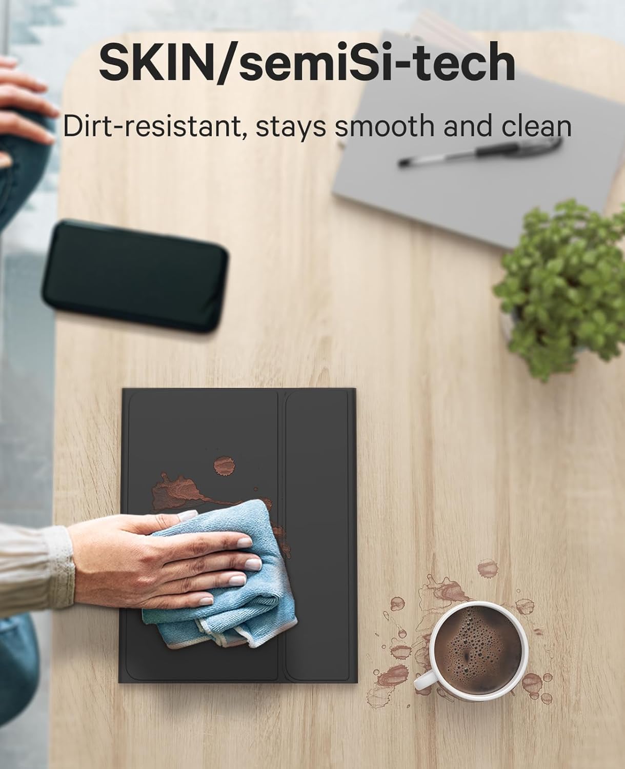 GreenLaw for iPad Pro 11 inch Case with Keyboard(M4) 2024, Detachable Wireless Keyboard Case, Stain-Resistant Surface, 7-Color Backlit, Multi-Touch Trackpad, 2 Device Connection, Black