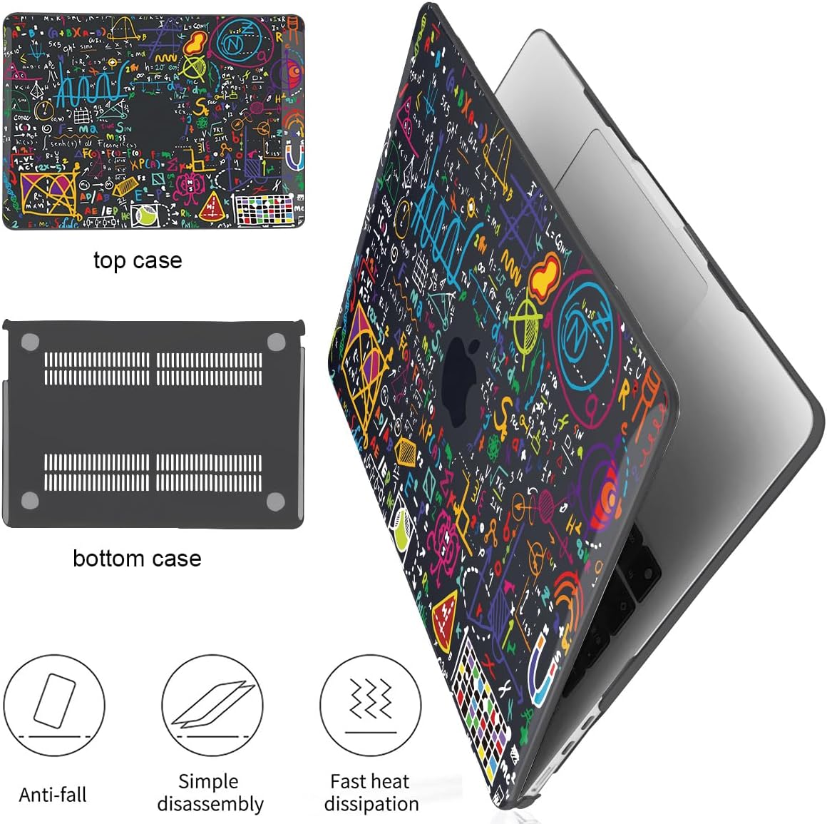 Compatible with M4 MacBook Air 13.6 inch Case 2025 2024 2023 2022 A3240 A3113 M3 A2681 M2 Chip, Crystal Printed Pattern Plastic Hard Case Cover for Mac Air 13 M4 Touch ID, Abundant Formula