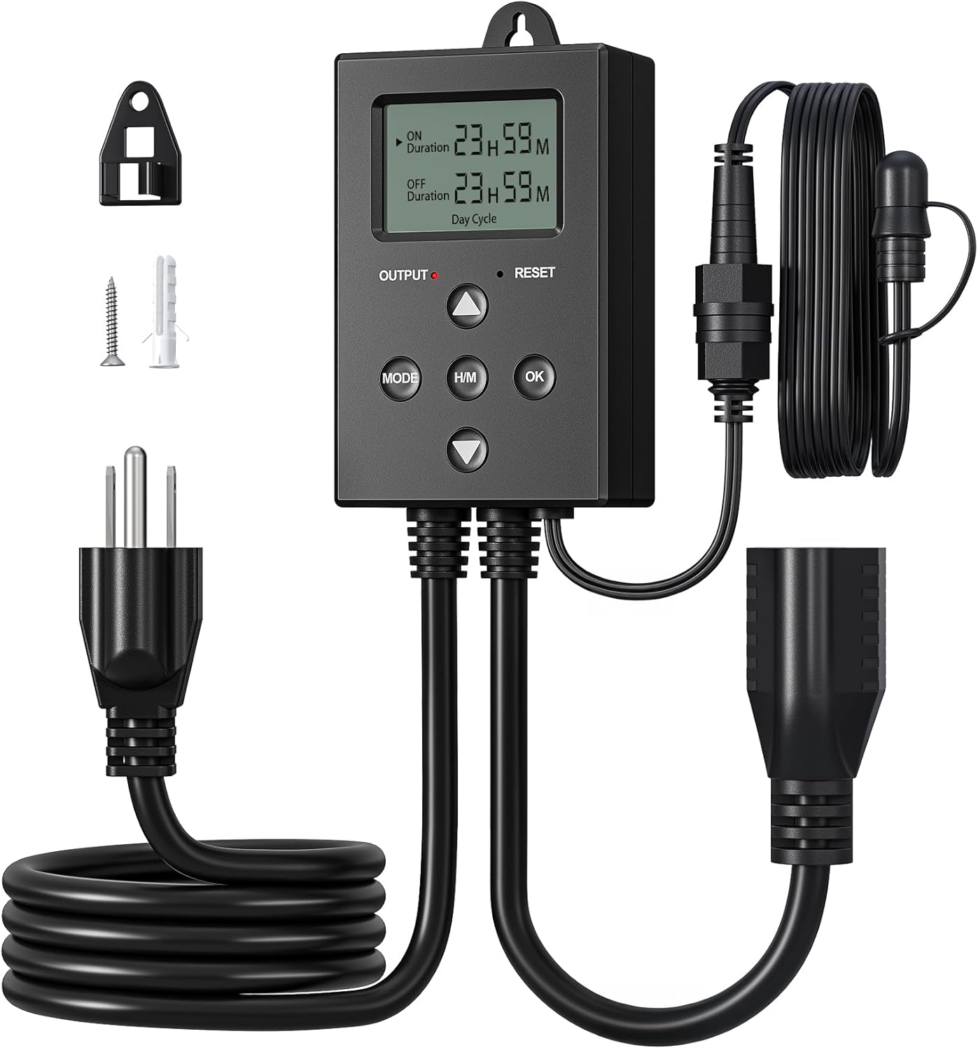 DEWENWILS Repeat Cycle Digital Timer, Interval Timer Outlet, Infinite/Day/Night Cycles, Photocell Light Sensor for Hydroponics Aquaponics Aeroponics, Pump, Fan, Water Heater, Indoor Use,1625W/125V/13A