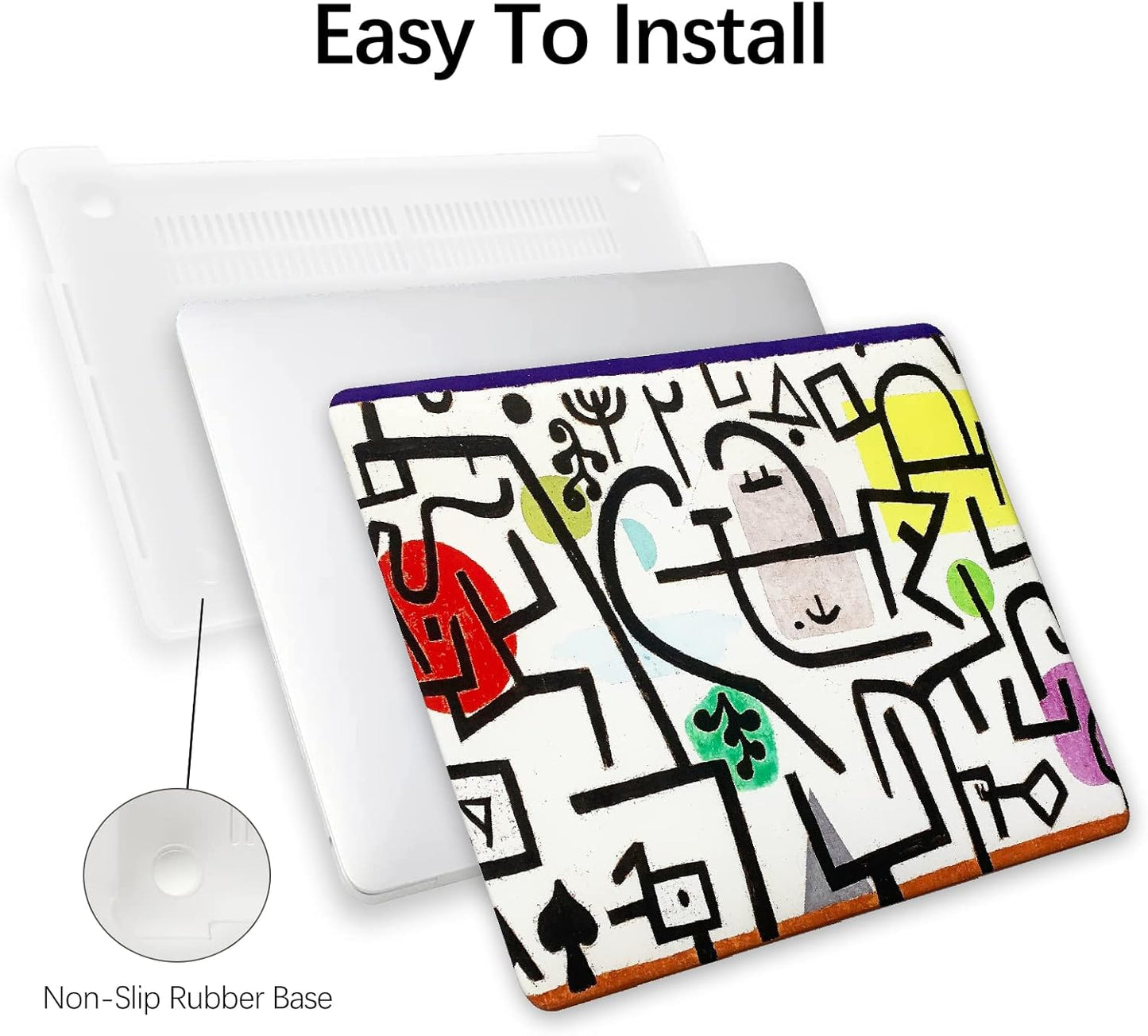 Berkin Arts for MacBook Air 13.6 inch Case A3240 A3113 A2681 (M4 M3 M2) 2025 2024-2022 Release with Keyboard Cover & Screen Protector Naive Art (Picture of A Journey by Paul Klee)