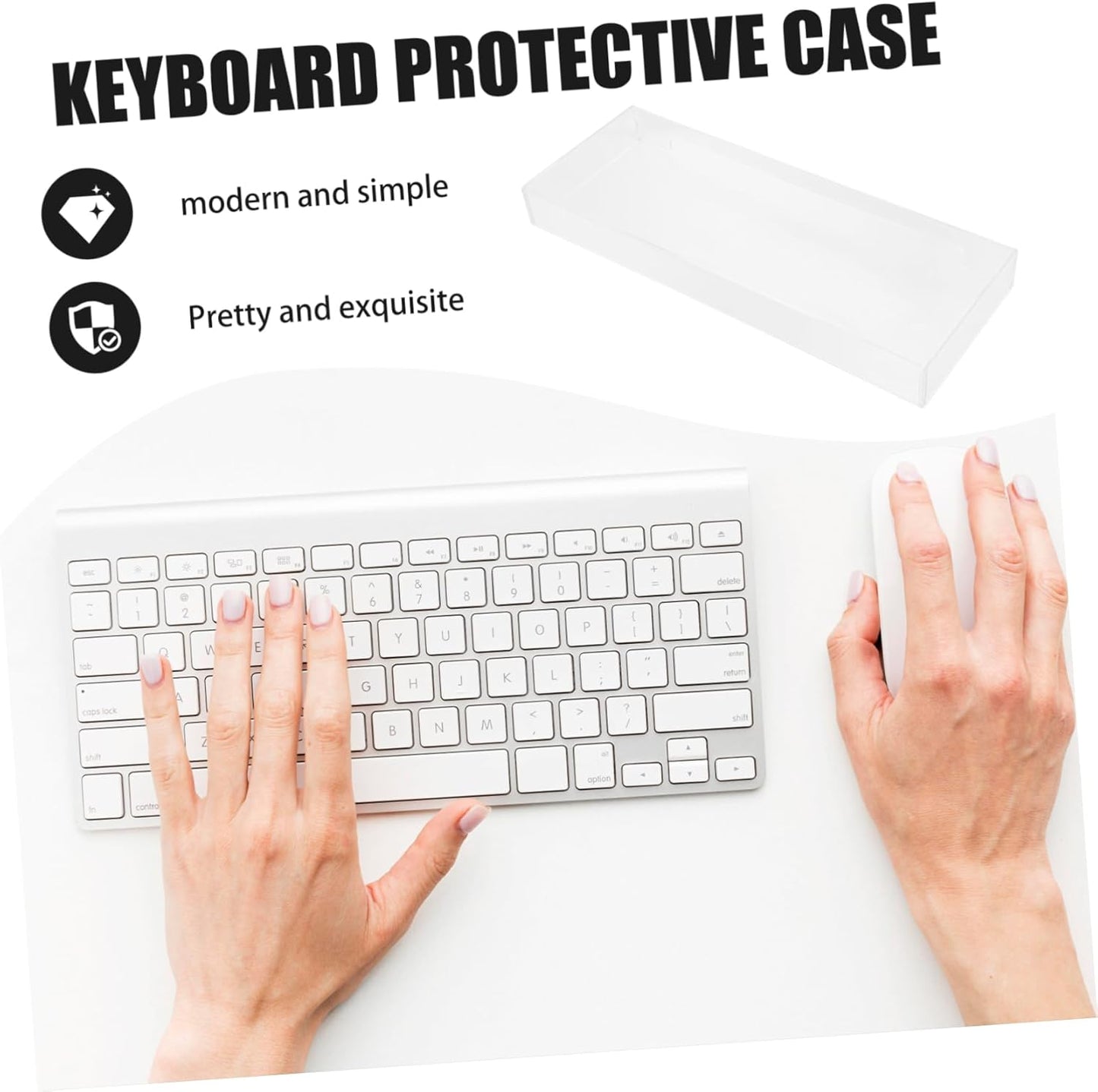 Acrylic Keyboard Dust Cover Clear Protective Hood for Mechanical and Standard Keyboards 87-104 Keys Waterproof Keyboard Protector for Home and Office