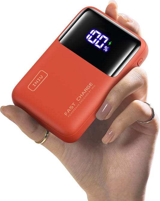 INIU Power Bank, 20000mAh 65W Ultra Small USB C Laptop & Phone Portable Charger, Fast Charging Flight Cruise Ship Family Essentials Traveling Battery Pack for College Students Teen Boys Girls, Orange