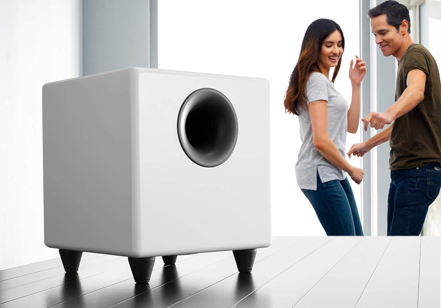 Audioengine S8 Powered Subwoofer Speaker - 250W 8-inch Home Woofer with Built-in Amplifier and Dual Audio Inputs for Home Audio