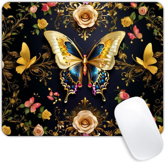 Black Gold Butterfly Mouse pad Customized Mousepad Non-Slip Rubber Base Mouse Pads for Computers Laptop Office Desk Accessories Mouse pad