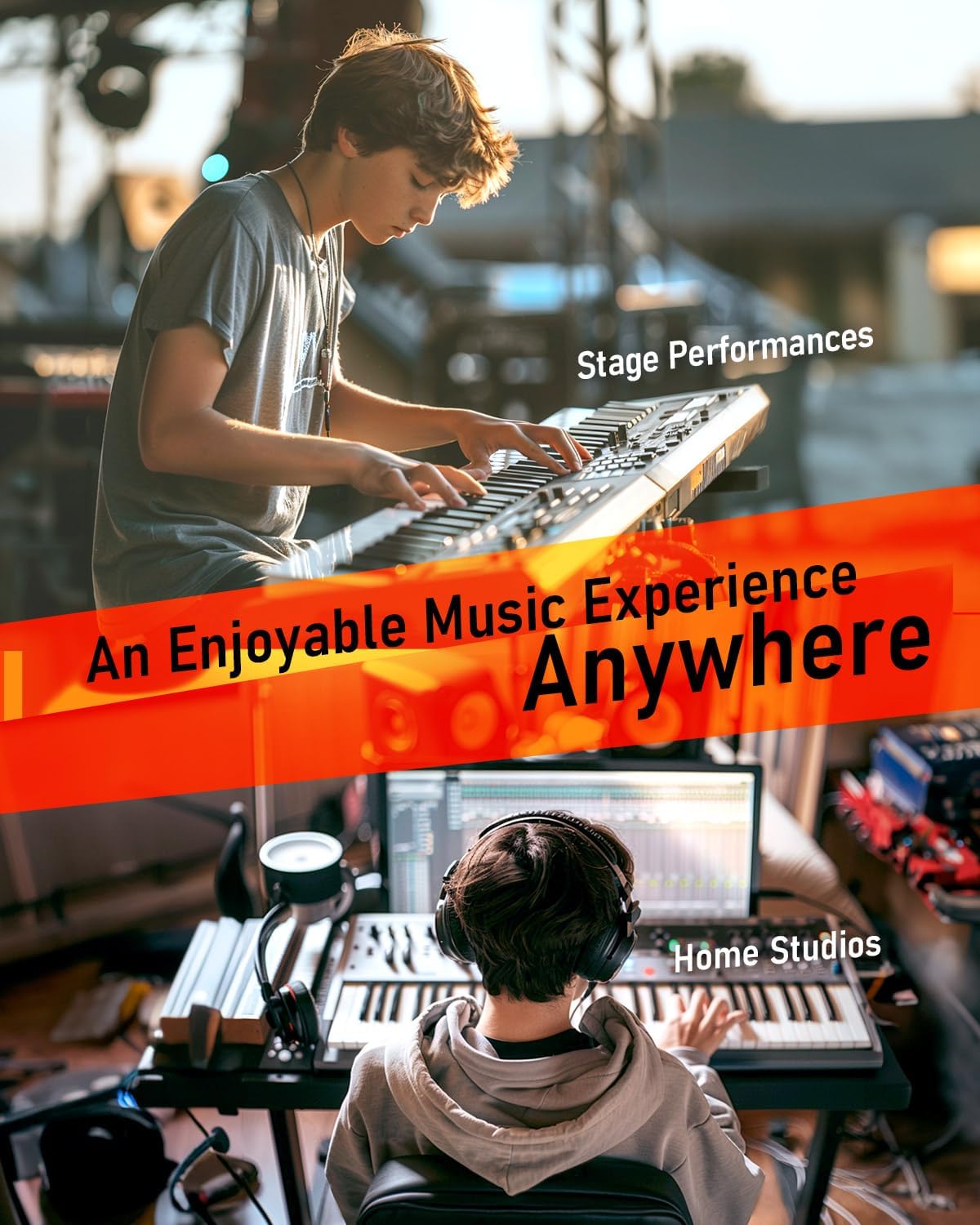 Stage Rocker Z-Style Keyboard Stand, Adjustable Width for 61/88 Key Keyboards, Sturdy & Durable Digital Piano Stand, Easy Storage, Sleek Black.