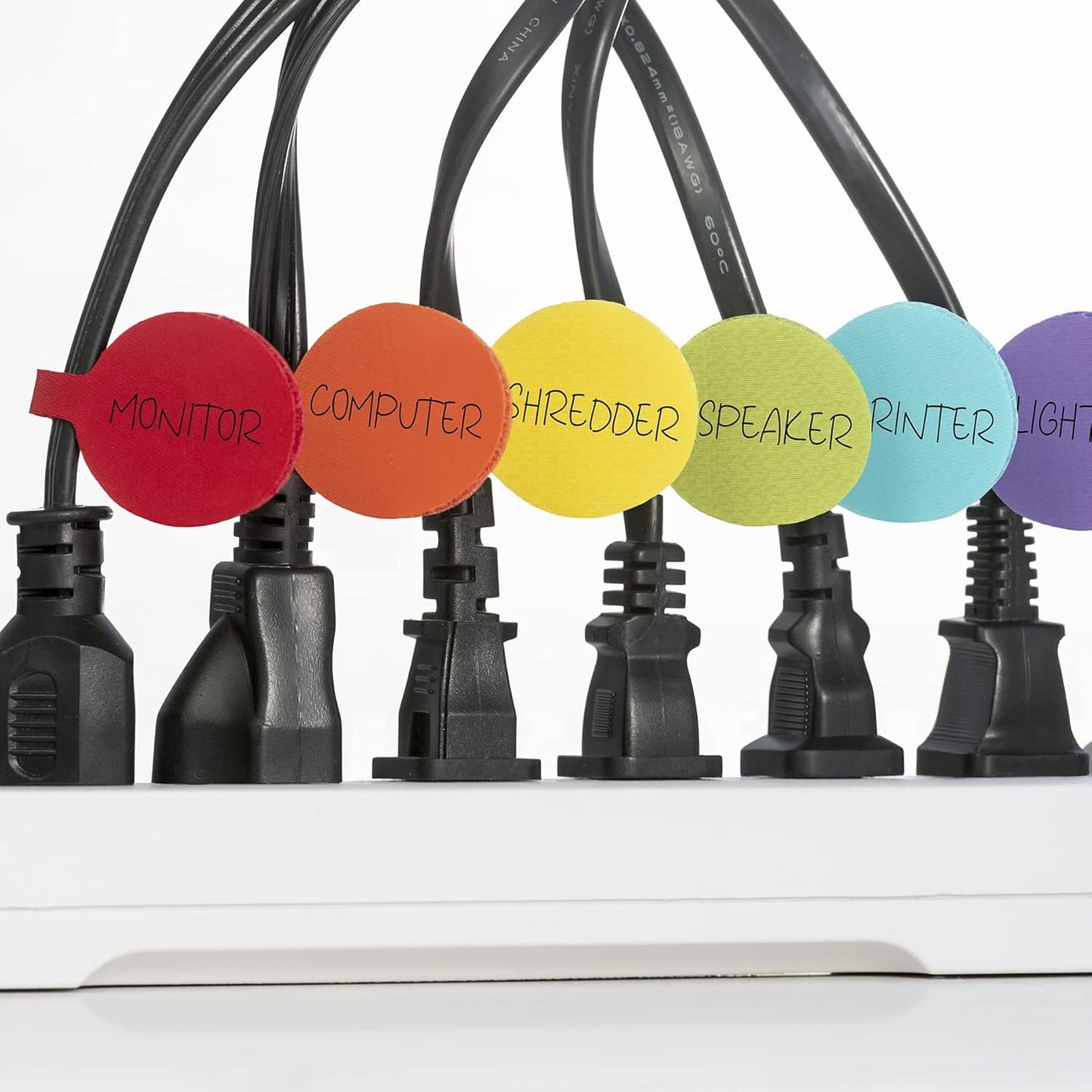 Cable Labels - Wrap-It Storage - Circles, Multi-Color (36-Pack) - Color Coded Labels for Organizing, Wire Tags Write on Surface for Labels for Charging Cords and Electronics