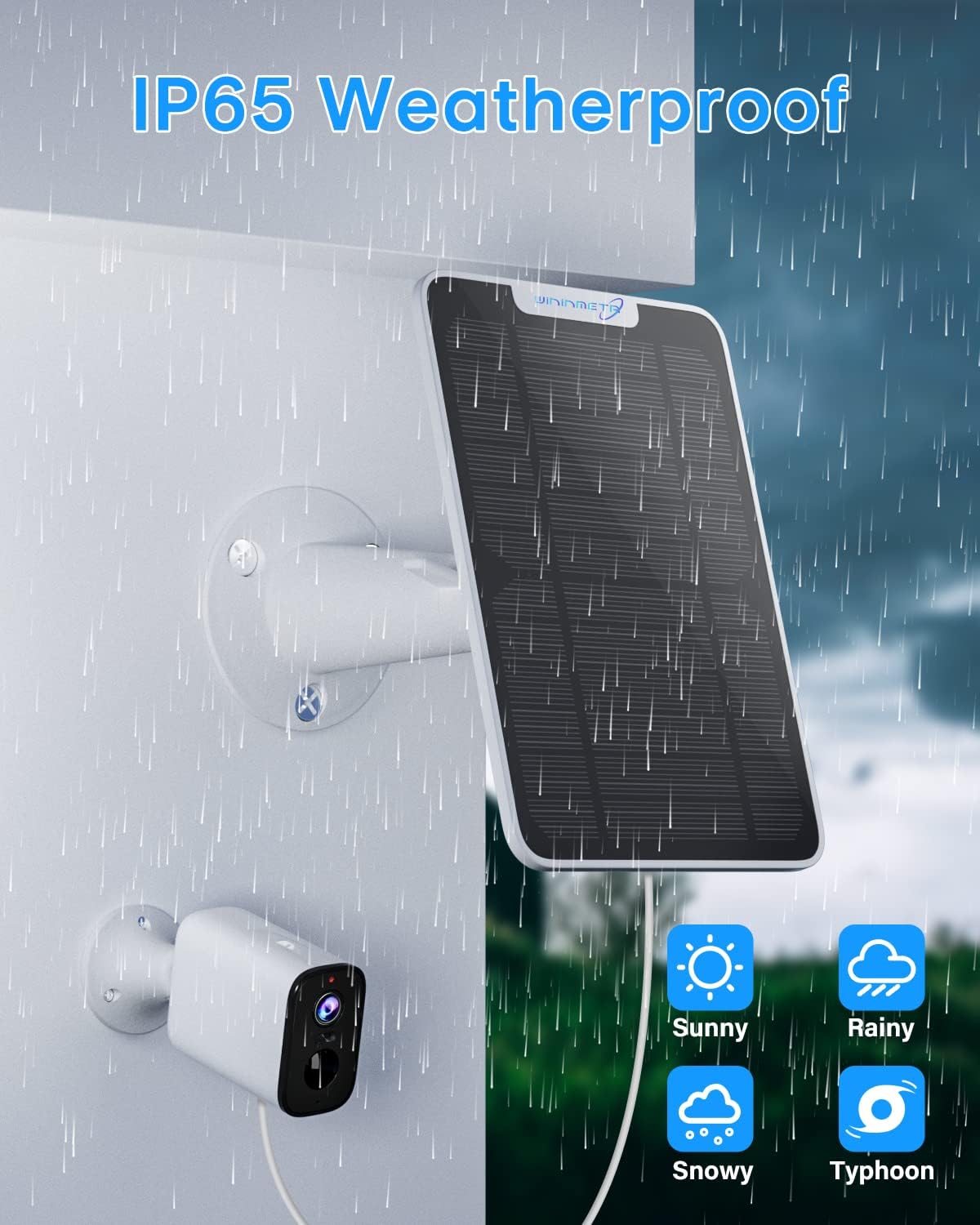 6W Solar Panel Charger Compatible with Arlo Ultra/Ultra 2/Pro 3/Pro 4/Pro 3 Floodlight Security Camera, Solar Panels Charging IP65 Weatherproof w/ 9.8ft Charging Cable Adjustable Wall Mount, 3 Pack