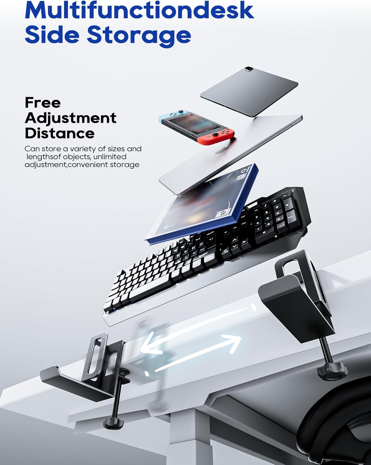 NODOCA Vertical Laptop Stand, MacBook/PC Stand with Headphone Holder, Desk Side Storage Rack for MacBook/Surface/Samsung/HP/Dell/Chrome Book - Black