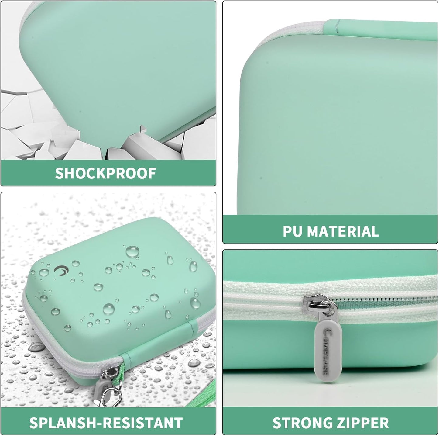 Carrying & Protective Case for Digital Camera, AbergBest 21 Mega Pixels 2.7" LCD Rechargeable HD/Kodak Pixpro/Canon PowerShot ELPH 180/190 / Sony DSCW800 / DSCW830 Cameras for Travel - Light Green