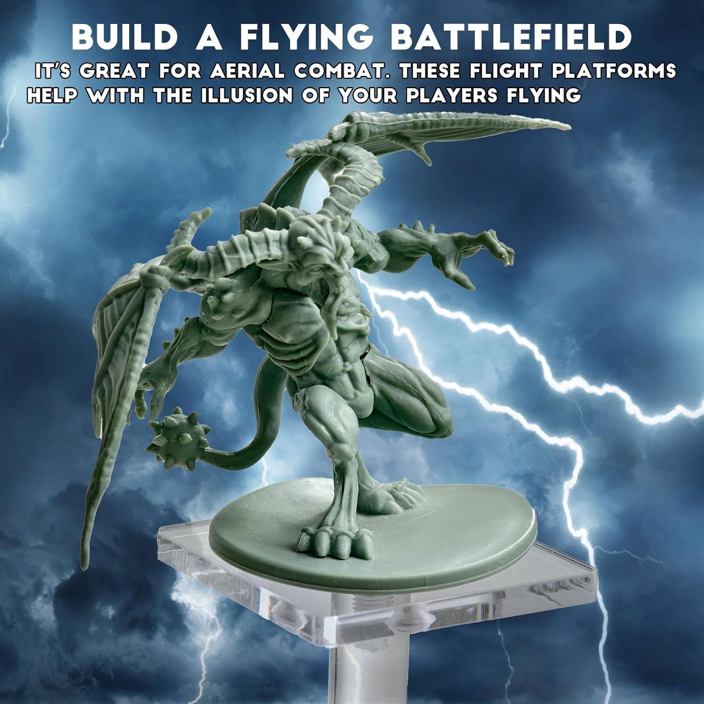 AAiphuwew 6pcs Combat Risers for Flying Miniatures, Adjustable Height Multi-Tiered Raised Platforms Flying Miniatures Combat Riser for Tabletop RPG and Board Games