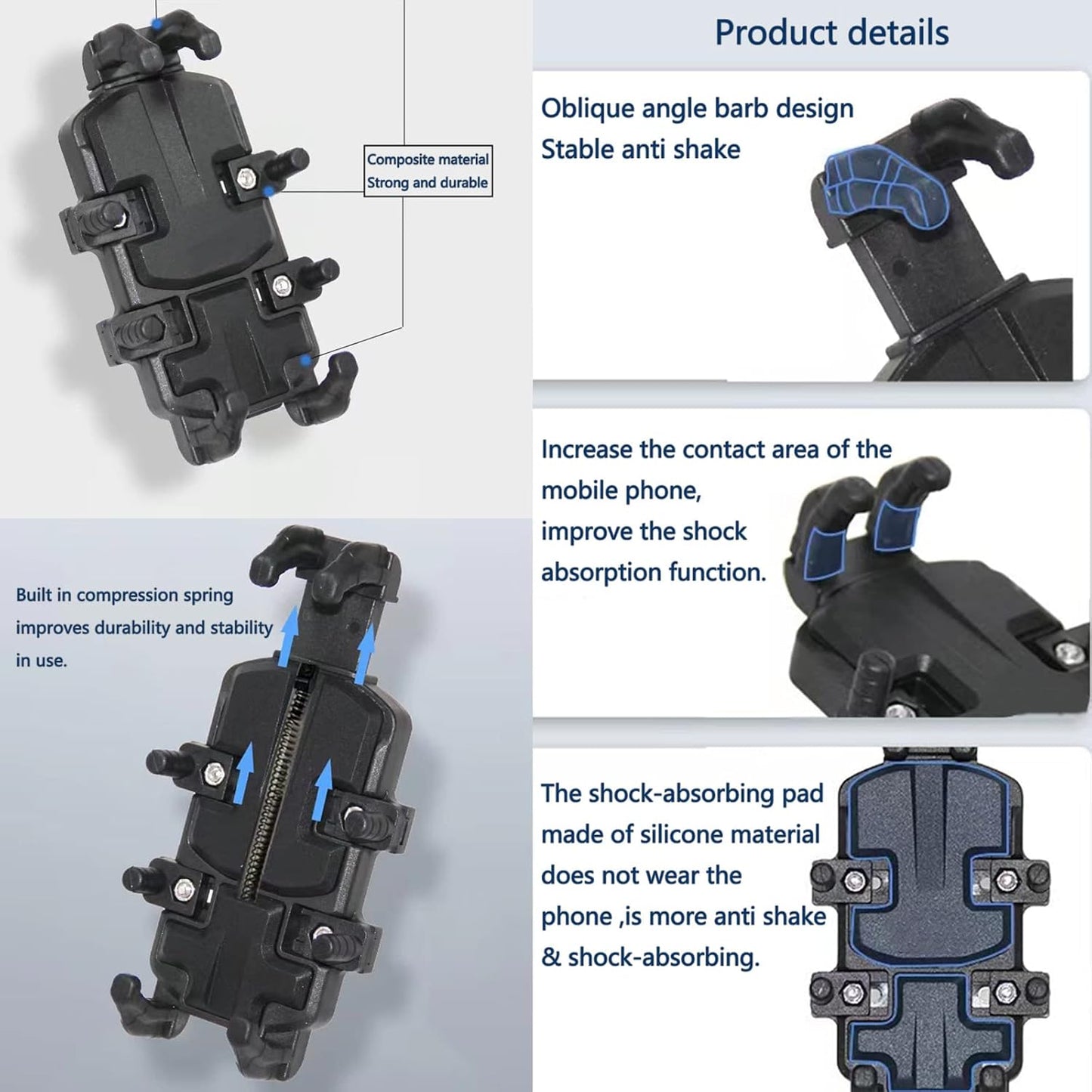 Mounts Phone Mount with Handlebar U-Bolt Base for Motorcycle, Bike, ATV/UTV