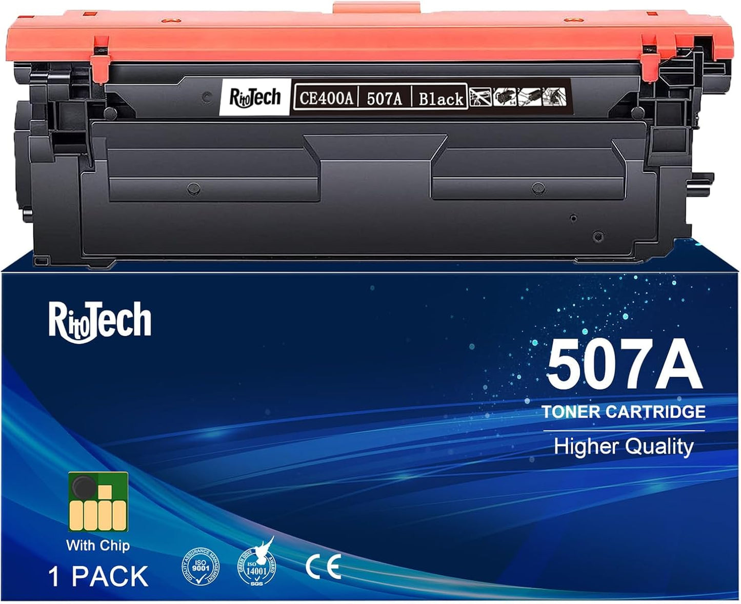 507A Black CE400A Toner Cartridge, Replacement Compatible for HP 507 507X CE400X for HP Laserjet 500 Color m551 m551dn m551n m551xh m570dn m570dw m575c m575dn m575f Printer (1-Pack)