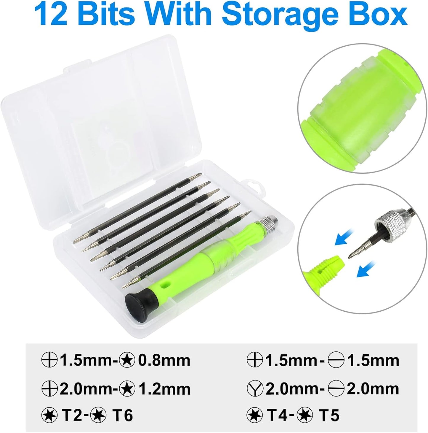 13 Pcs Precision Screwdriver Set Magnetic, Electronics Opening Pry Tools Repair Kit with LCD Screen Opening Suction Cup Pliers for Computer, PC, Tablet, Laptop, Eyeglass, Watch