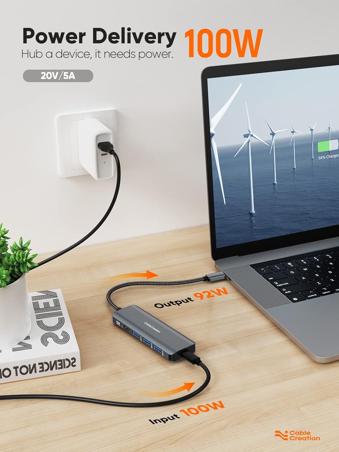 CableCreation 8K HDMI USB C Hub for MacBook Pro, 5-in-1 USB C Multiport Adapter with 100W PD, 3 USB 3.0 Ports, 8K 30Hz/4K 120Hz HDMI, Compatible with Steam Deck, Surface Pro, XPS and More - Space Grey