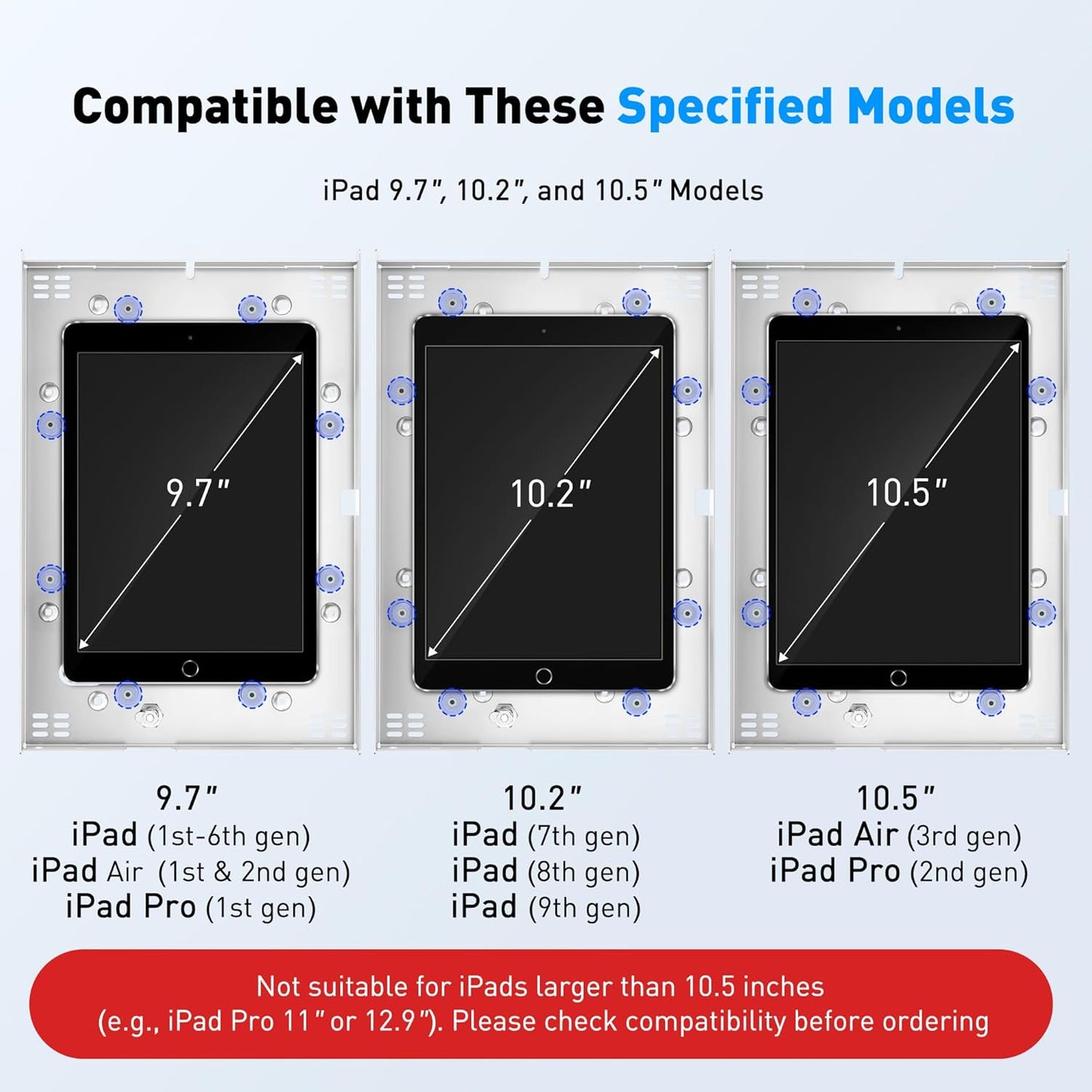 AboveTEK Anti-Theft Tablet Stand – iPad Locking & Security Stand, Countertop & Wall Mount POS Stand, 360° Swivel Kiosk Stand for iPad/iPad Air/iPad Pro – Ideal for Retail Business (White)