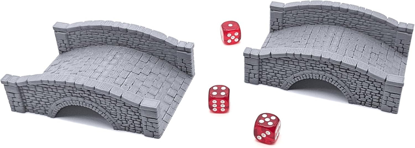 EnderToys Stone Footbridges by Printable Scenery, 3D Printed Tabletop RPG Scenery and Wargame Terrain 28mm Miniatures