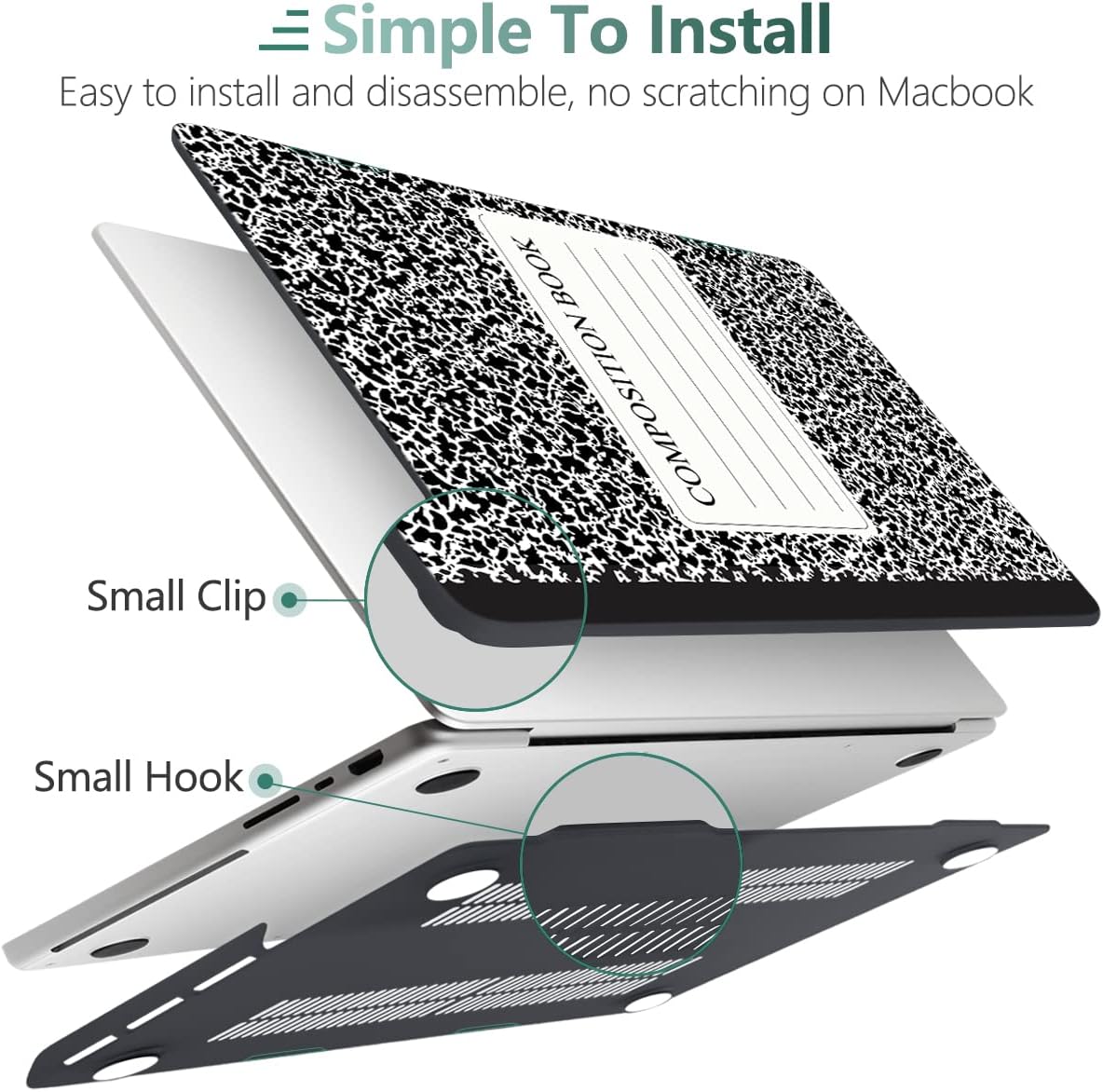 DONGKE for M4 MacBook Pro 16 Inch Case 2024 2023 2021 A3403 A3186 M3 A2991 M2 A2780 M1 A2485 Pro/Max Chip, Plastic Hard Shell Case & Keyboard Cover for Mac Pro 16 with Touch ID, Composition Book