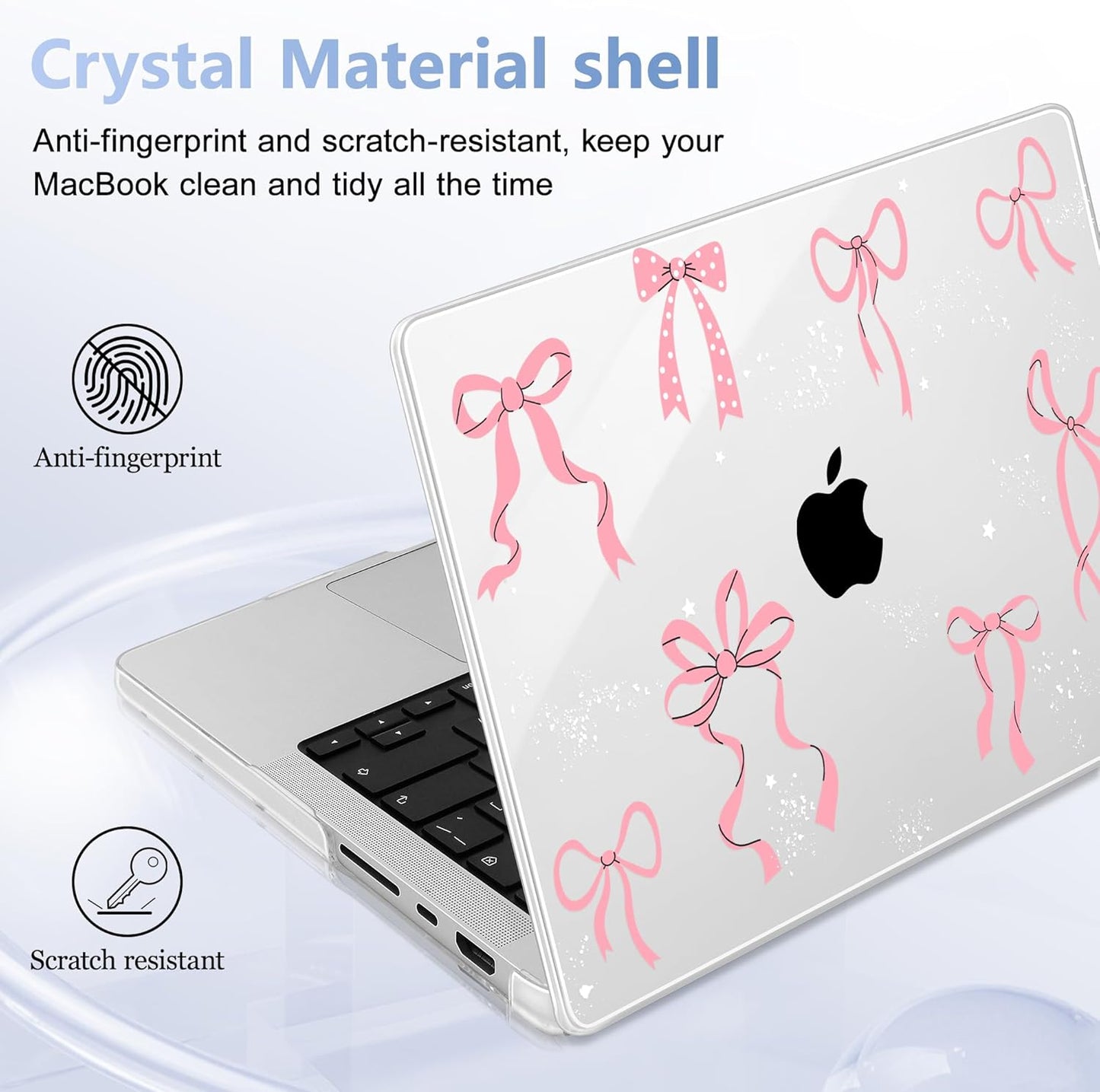 for MacBook Pro 16 inch Case 2021 2022 2023 2024 Release A3186 A3403 M4 A2991 M3 A2780 M2 A2485 M1 Pro/Max, Hard Shell Case with Screen Protector & Keyboard Cover, Star Bow