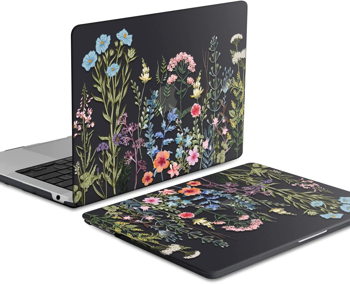 iCasso for MacBook Air 13 inch Case 2025 2024-2022 Release M4 A3240 M3 A3113 A2681 M2 with Liquid Retina Display, Hard Plastic Shell for Mac Air 13.6, TPU Keyboard Cover&Screen Protector, Weeds